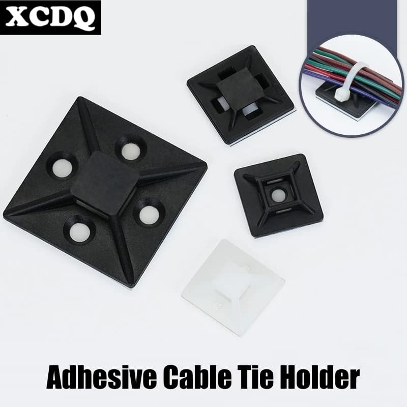 100 pz Auto Adesivo In Nylon Fascette Supporto Zip Fascetta Sedile Fisso PA66 Fascette In Plastica 3M 1600T Forte Adesivo Attacco di Montaggio