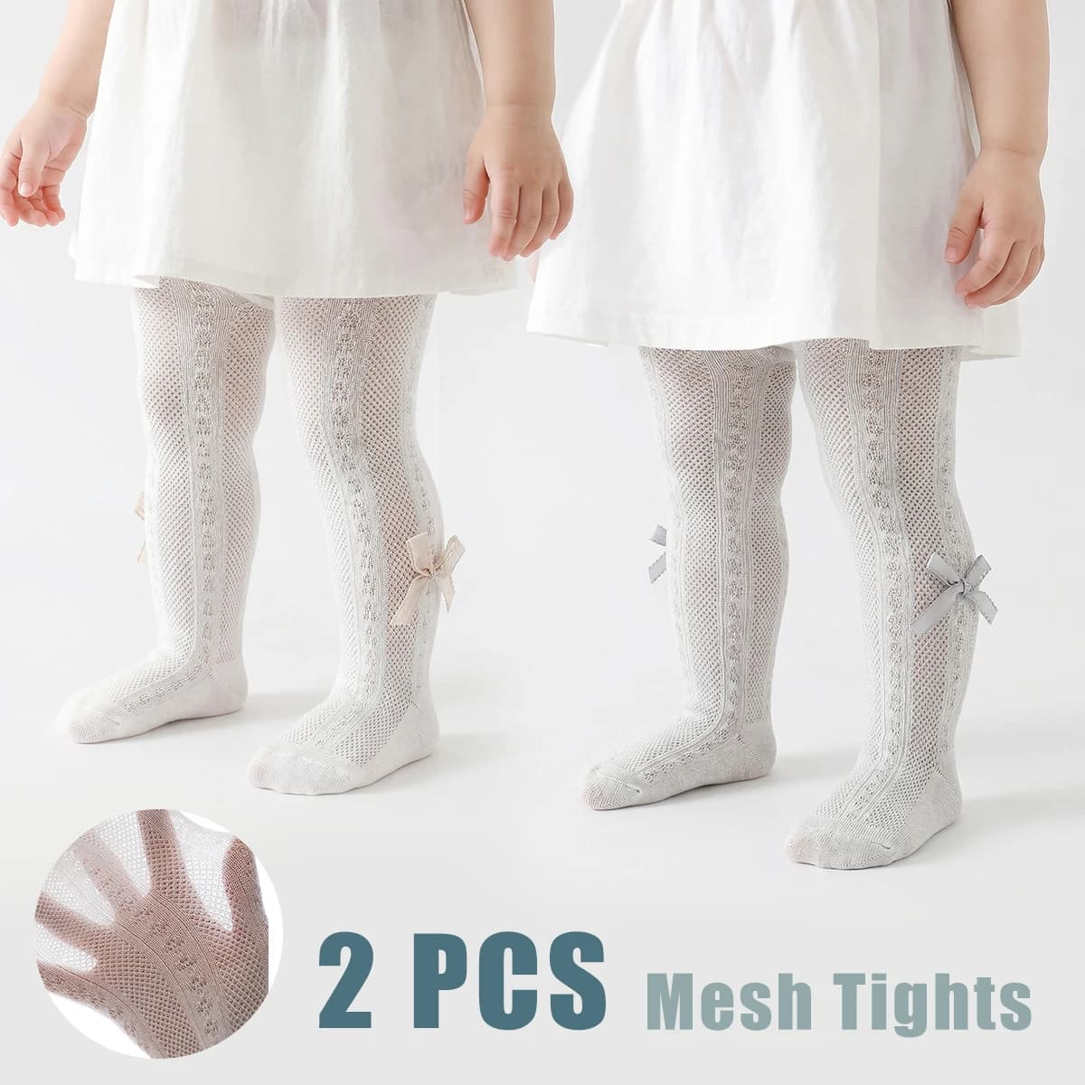 2 PCS Girls' Kids'tights Anti-Mosquito- Breathable Mesh, baby Leggings Lightweight, Perfect for Dance, School & Outdoor Activit
