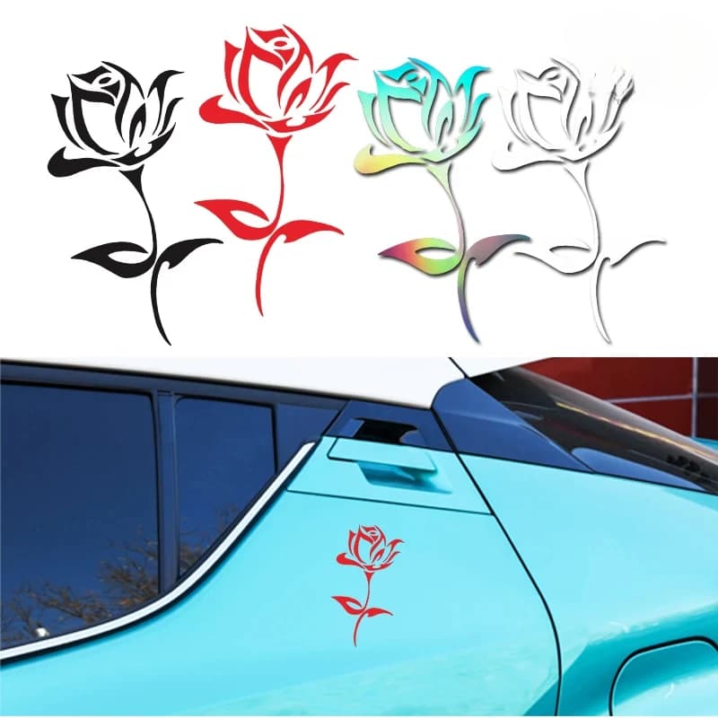 H122 Bellissimo adesivo in vinile con motivo a rosa morta, decorazioni impermeabili per auto, per paraurti di camion, finestrino posteriore, laptop