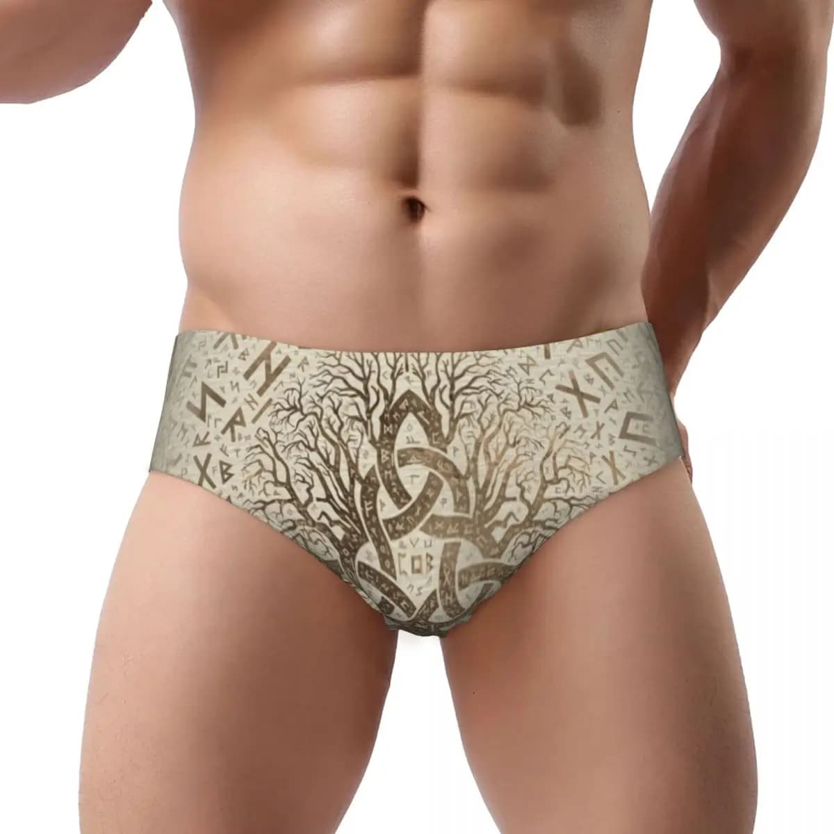 Uomini personalizzati Viking Ragnar Lothbrok Lagertha Serie TV Uomini Breve Mutandine Maschili Morbidi Albero della Vita Biancheria Intima Mutande