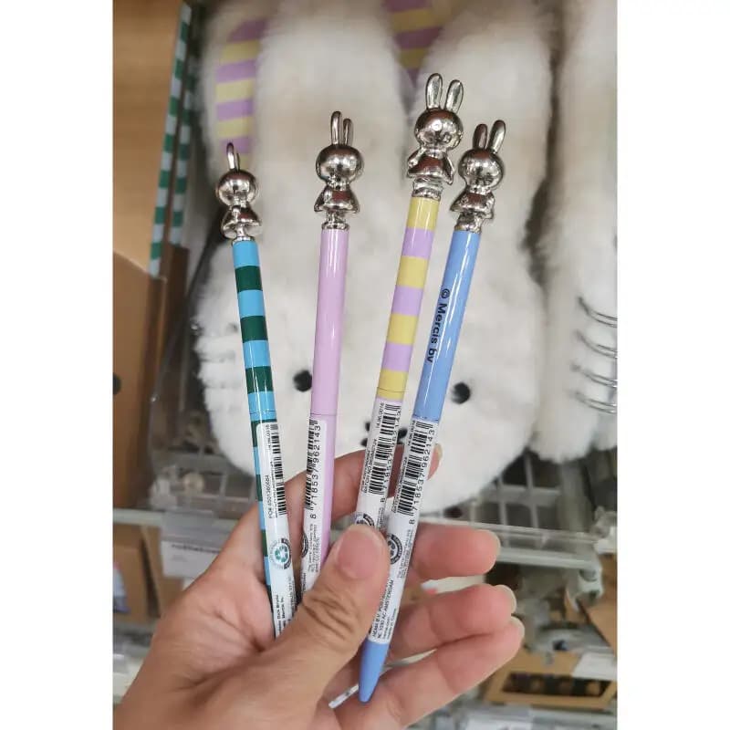 Simpatica Penna Gel con Cappuccio in Metallo Miffy e Boris l'Orso, Penna da Scrittura Kawaii Cartoon Miffy per Studenti, Graziosa Cancelleria per Ragazze