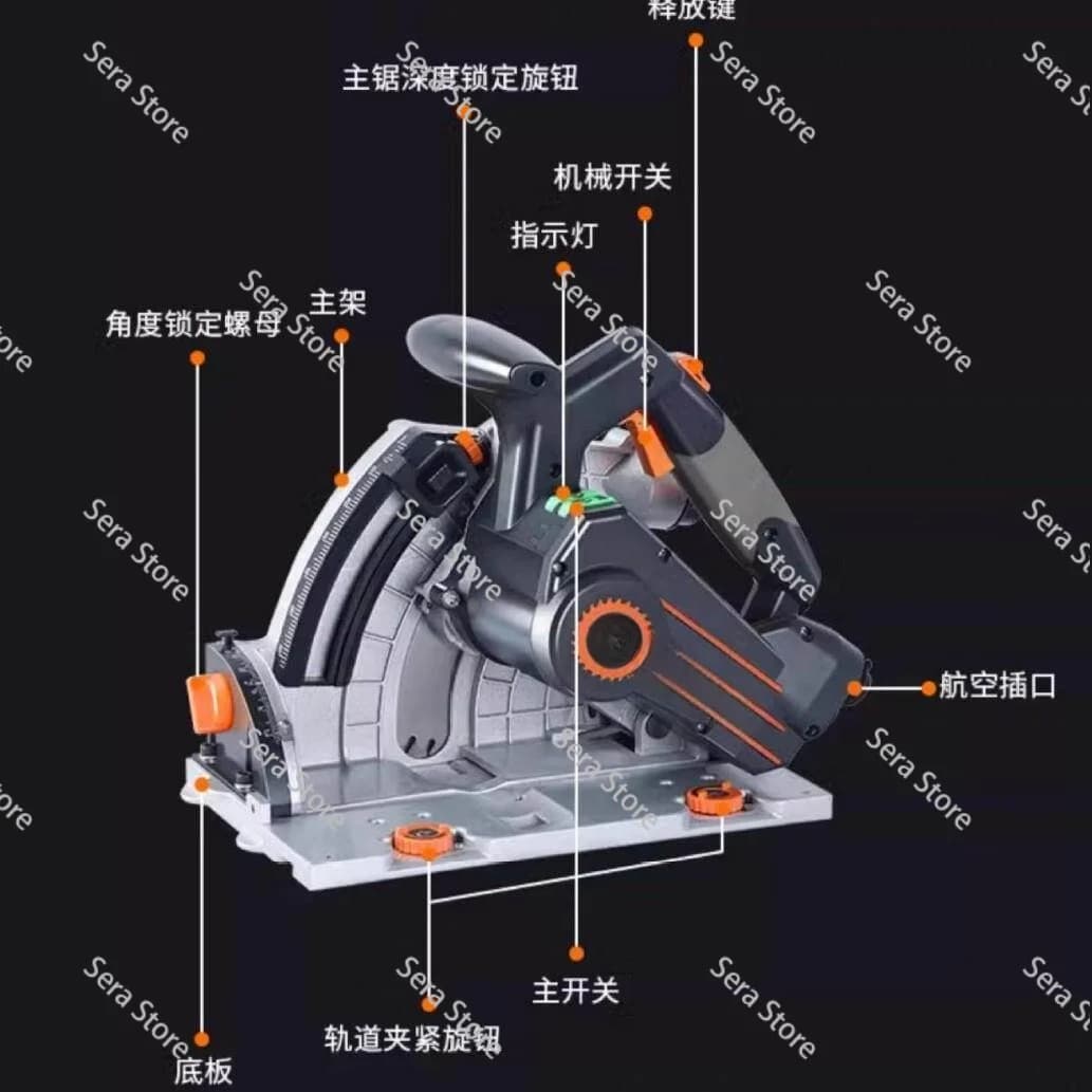 Multifunctional Cutting Table Saw Electric Circular Saw Gypsum Board，Track Saw, Woodworking Portable Chainsaw Cutting Saw