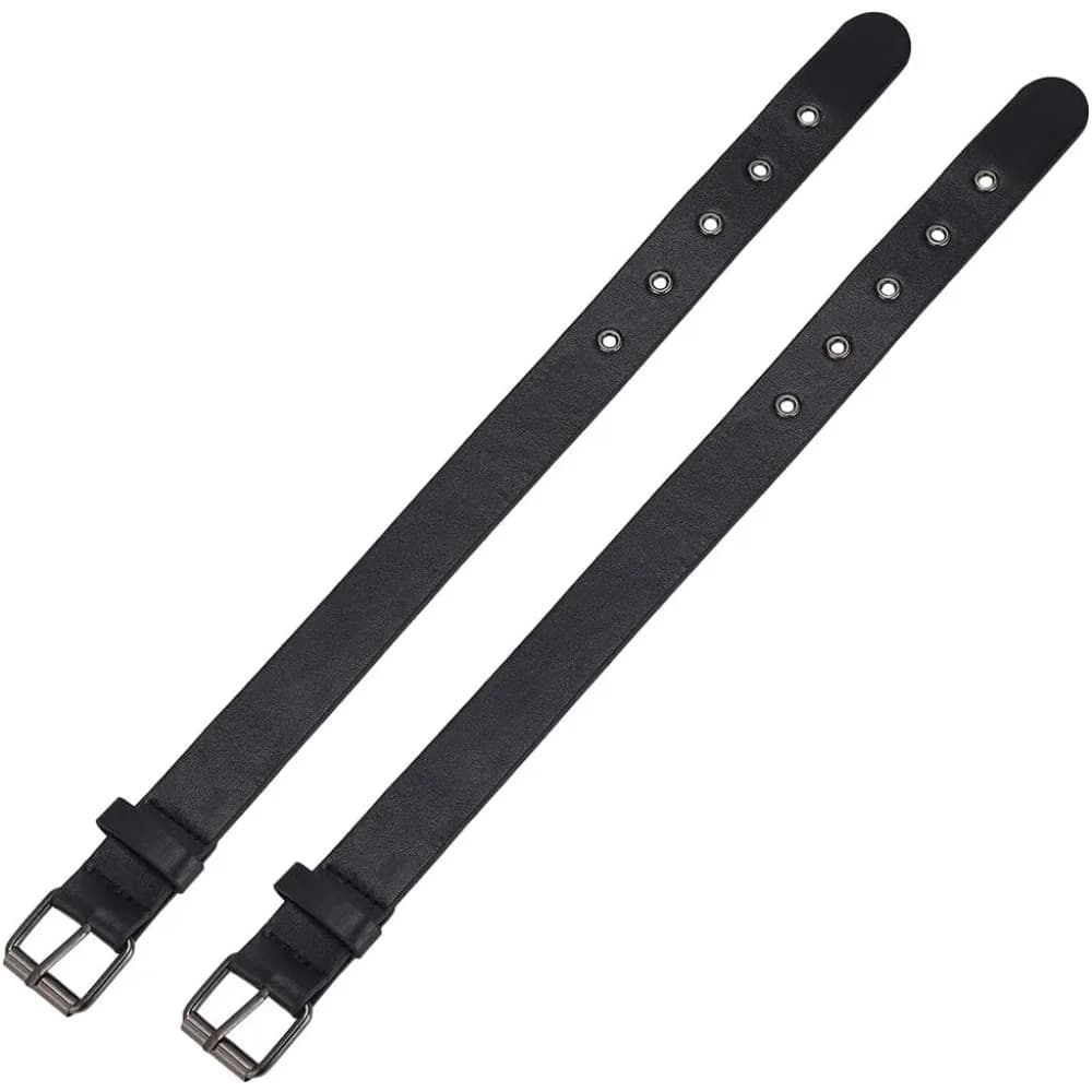 Cinghie di estensione per kilt tradizionali da 2 pezzi Fibbie per cinture in pelle da 1x16 pollici Cintura regolabile in pelle PU nera con quadrato in metallo