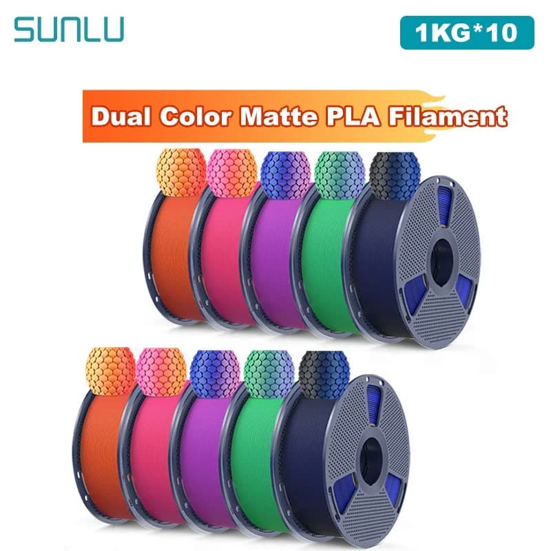 SUNLU Filament PLA matte 10 kg 2 kg 1 kg 1 kg (1.75 mm) 1 kg (2.2 lb) Filament PLA matte for 3D printer suitable for most FDM printers