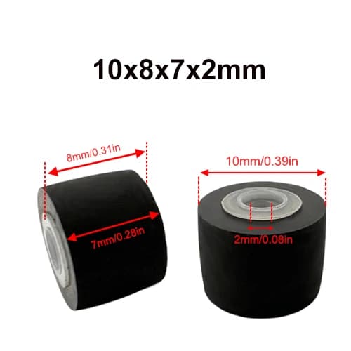 10x8x7x2mm puleggia per cinghia a rullo in gomma per registratore a nastro Audio cassetta di pressione movimento del ponte accessori per lettore Stereo