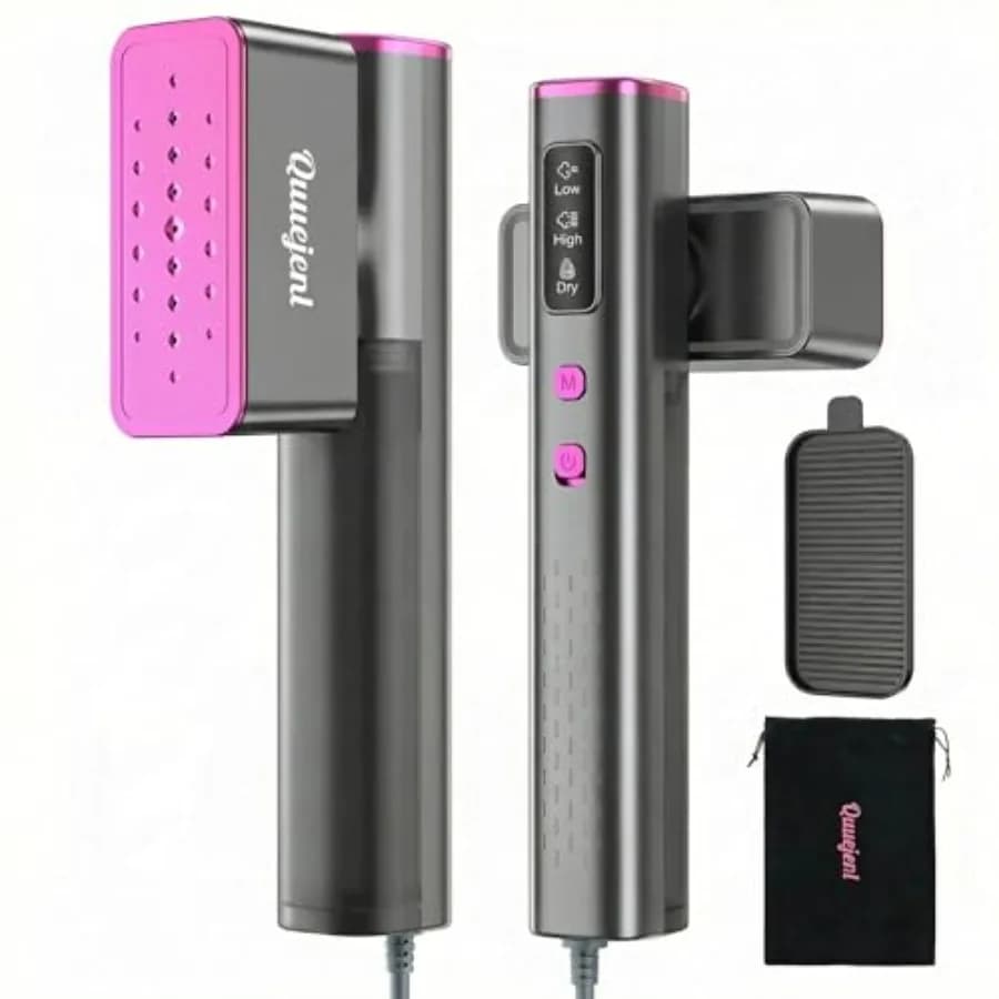 Ferro da Stiro a Vapore Portatile da Viaggio 100V-240V, Riscaldamento Rapido in 15s, 2 in 1: Ferro da Stiro e Vaporizzatore Portatile, Display LED, Serbatoio Grande da 150ml