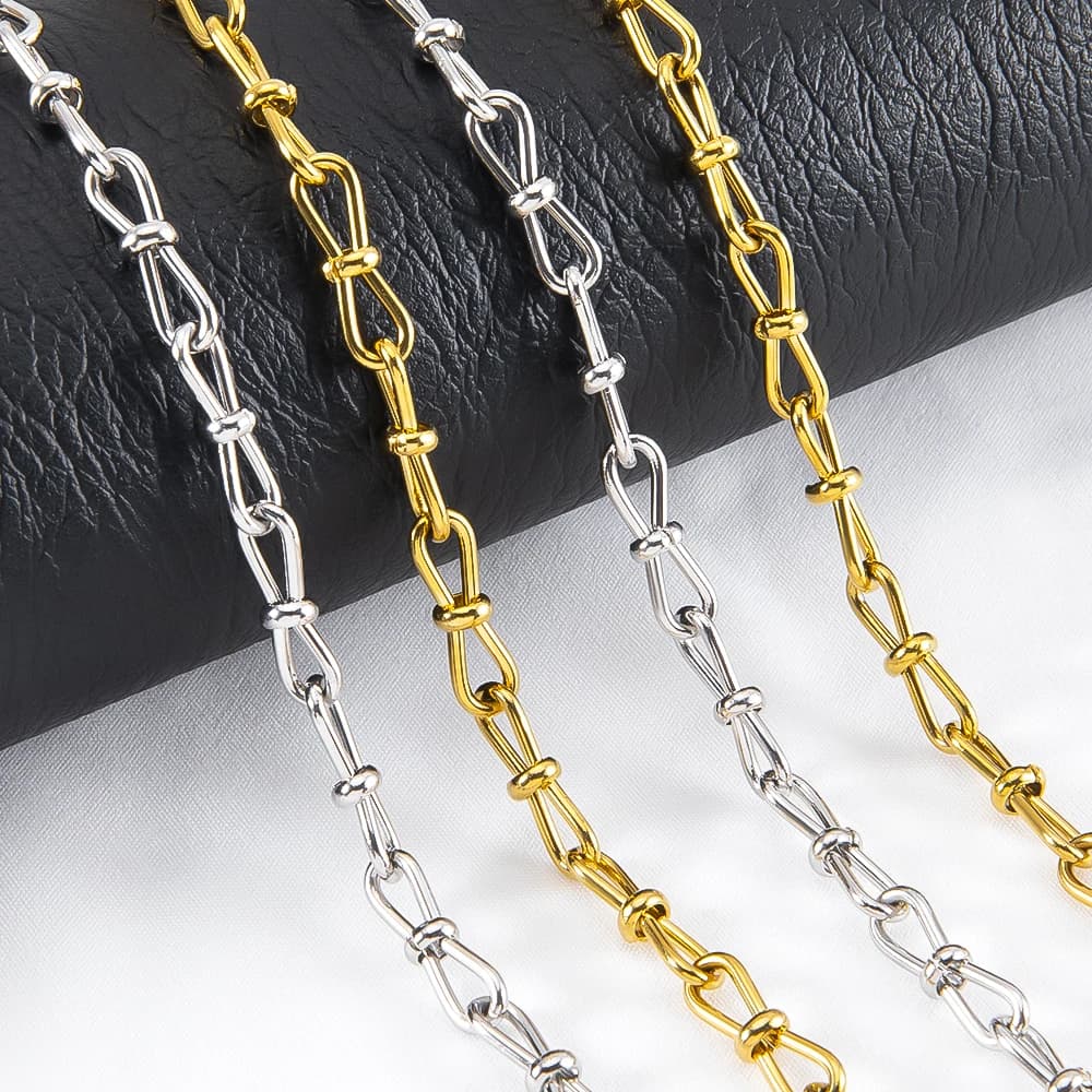 Catena a farfalla cava in acciaio inossidabile da 0,5M 1M per braccialetti, collane e cavigliere fai da te, accessori per la creazione di gioielli artigianali in stile punk