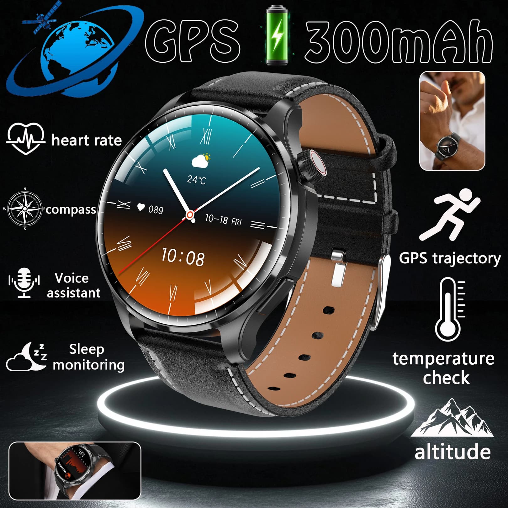 2026 NUOVA moda GPS fitness all'aperto NFC Smart Watch da uomo schermo da 1.53 pollici chiamata Bluetooth IP68 impermeabile uomo orologi intelligenti uomo