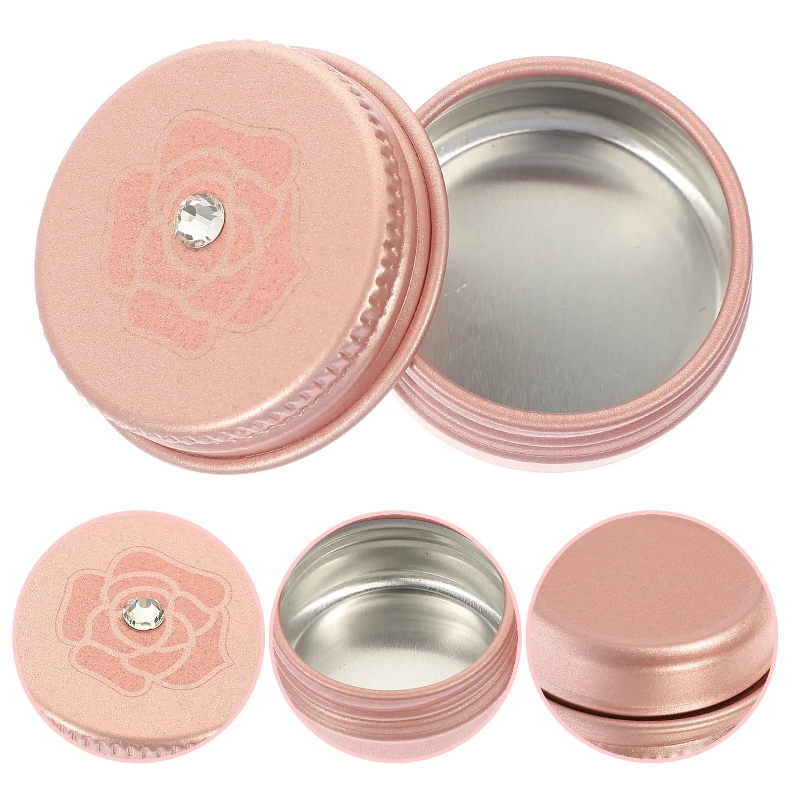Set of 5 Premium Aluminum Containers for Creme, Reusable, Multifunction, with Screw Cap, Portals, to Store the Hydrating Face, for Home and Travel