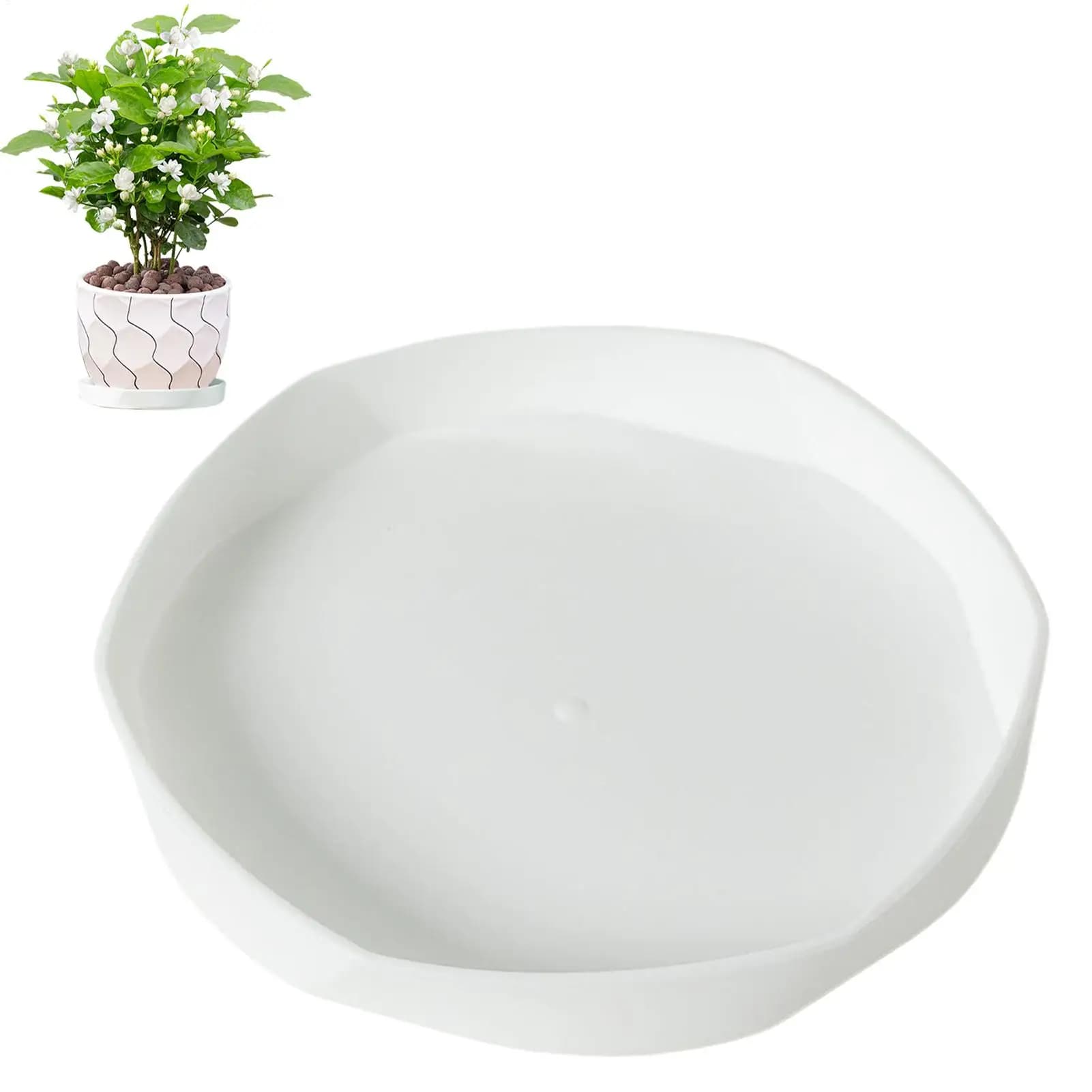 Vassoio per vasi di fiori, vassoio rotondo per piante, sottovaso, base ispessita per drenaggio di piante da interno ed esterno