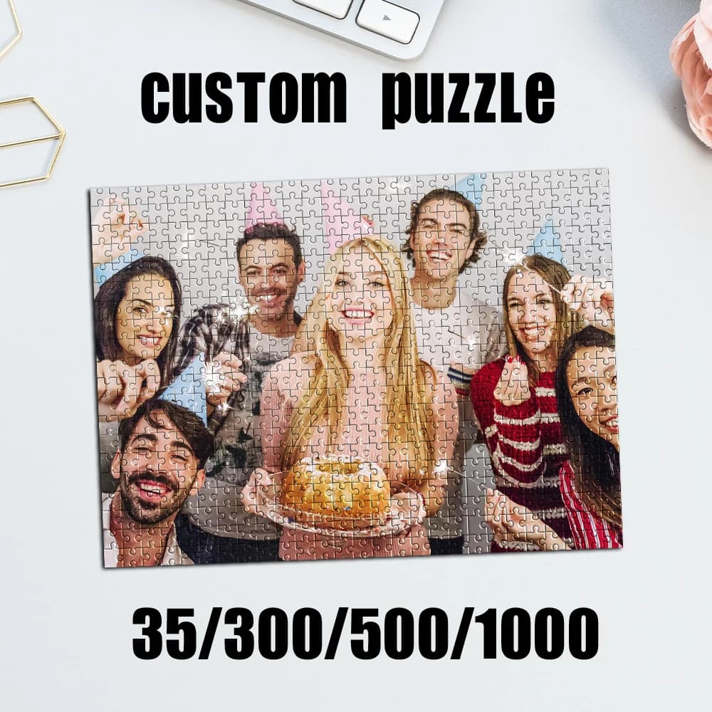 Puzzle Personalizzato con Foto 35/300/500/1000 Pezzi, Foto di Coppia, Scatola Puzzle Personalizzata da Foto Ricordo, Regalo