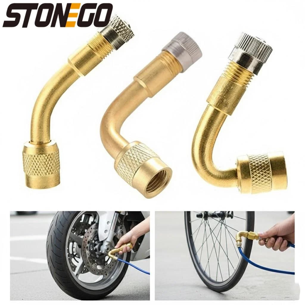 Estensore Valvola Pneumatici Auto Moto Bici 90 135 Gradi Kit Adattatore Pompa Aria Strumento di Prolunga