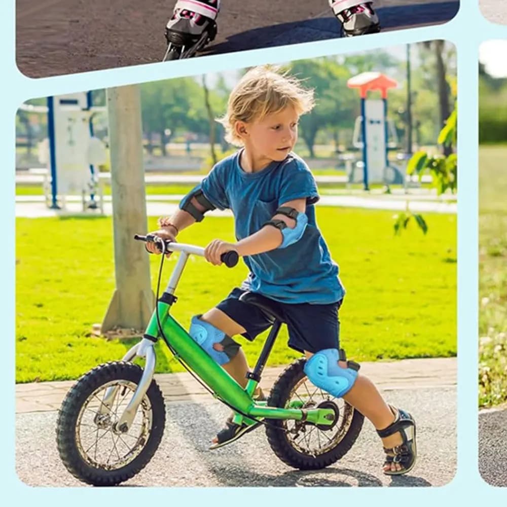 Ginocchiere 6 in 1 Gomitiere con protezioni per i polsi dai 3 ai 10 anni, Equipaggiamento protettivo per pattinaggio, ciclismo, ciclismo, pattini a rotelle, scooter
