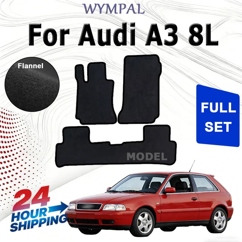 Nylon Velour front rugs for Audi A3 8L hatchback (1996 1997 1998 1999 2000 2001) -Black