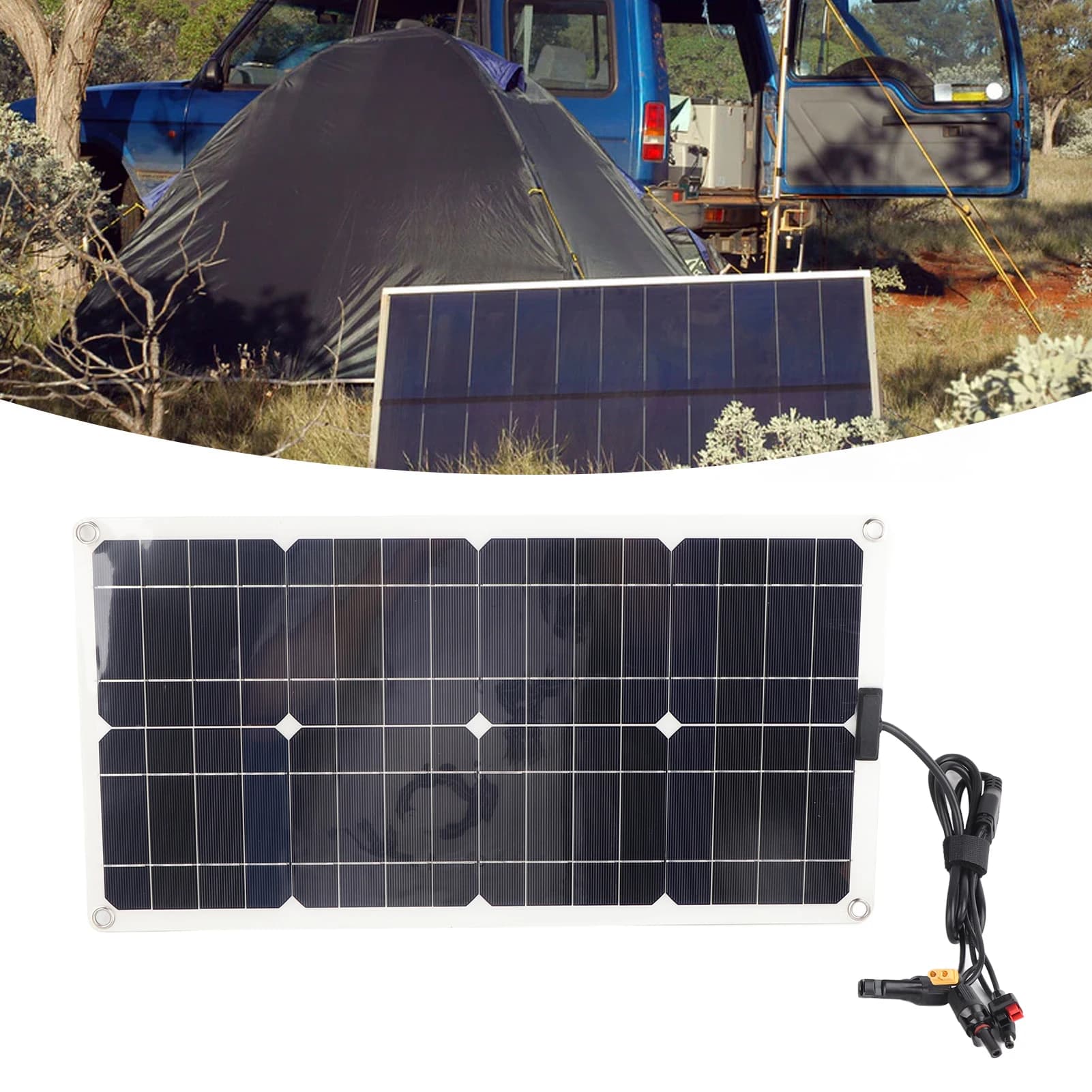 Pannello solare esterno Pannello solare Scheda di carica batteria impermeabile Connettore XT60 100W per batteria solare esterna
