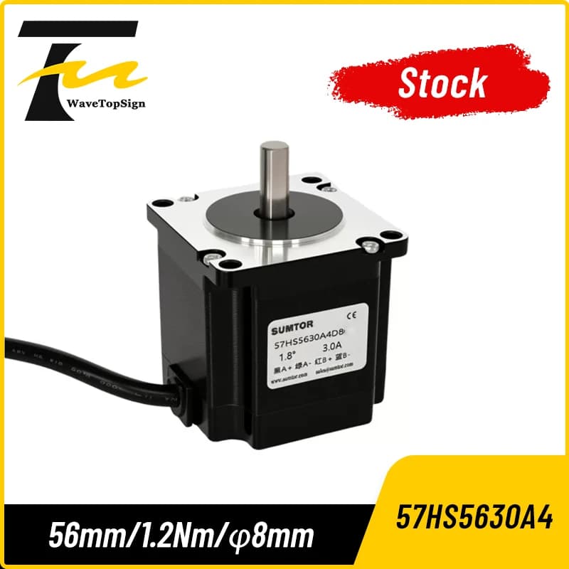 Motore Stepper NEMA23 57HS5630A4 da 56mm, 1.2Nm, Alta Coppia, 2 Fasi, 3A, Albero Singolo per Router CNC e Macchine per Incisione Laser