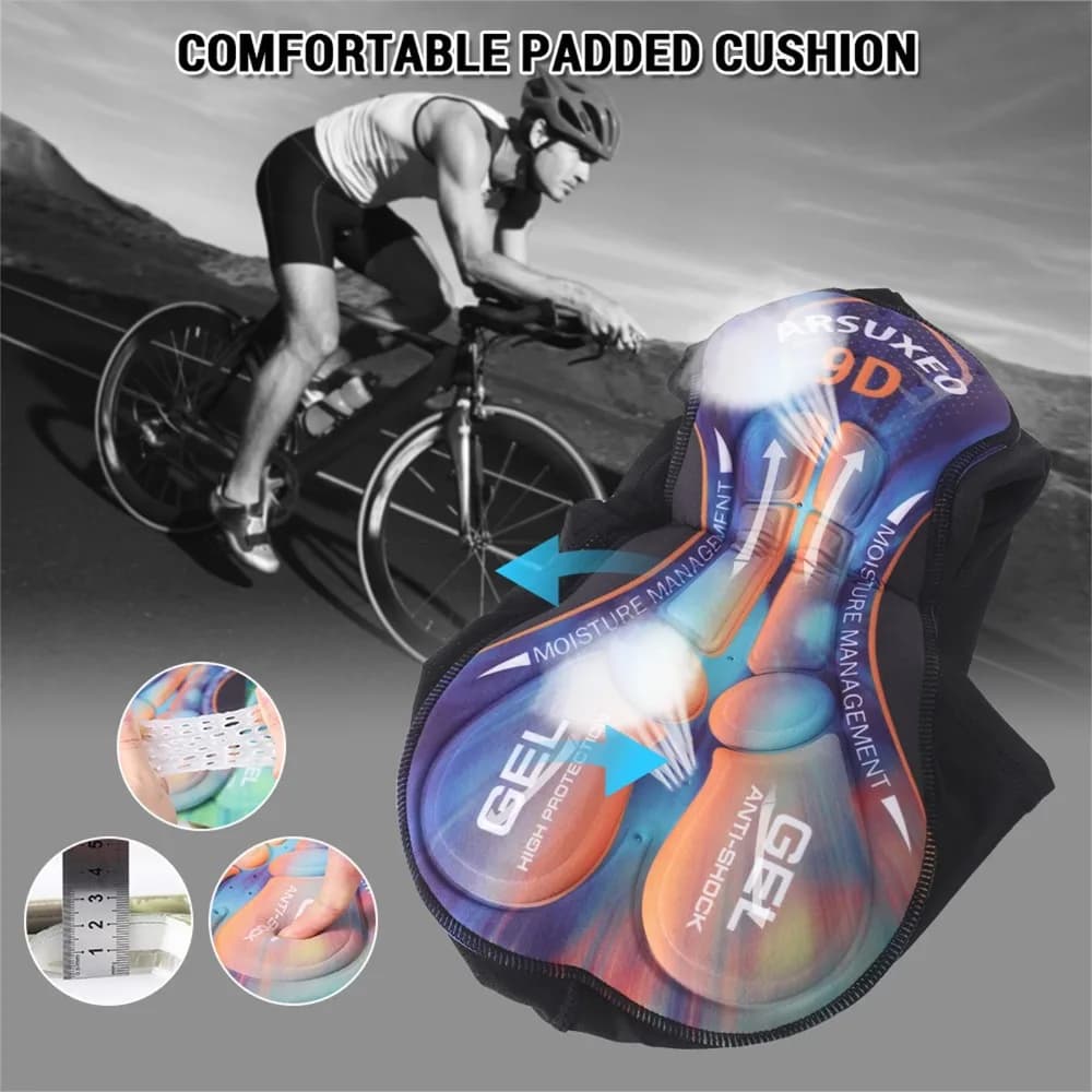 Breathable Cycling Shorts Quick Drying, Shockproof, with 5D Gel Padding Absorbent
