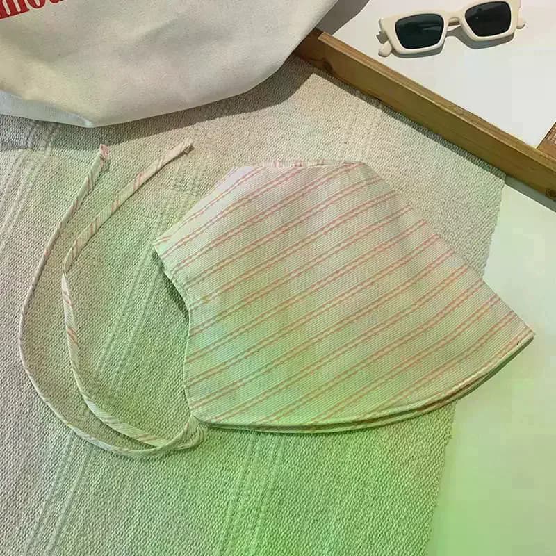 Cappello da pescatore da donna a tesa larga, pieghevole, con protezione solare e strisce, per uso esterno e vacanze