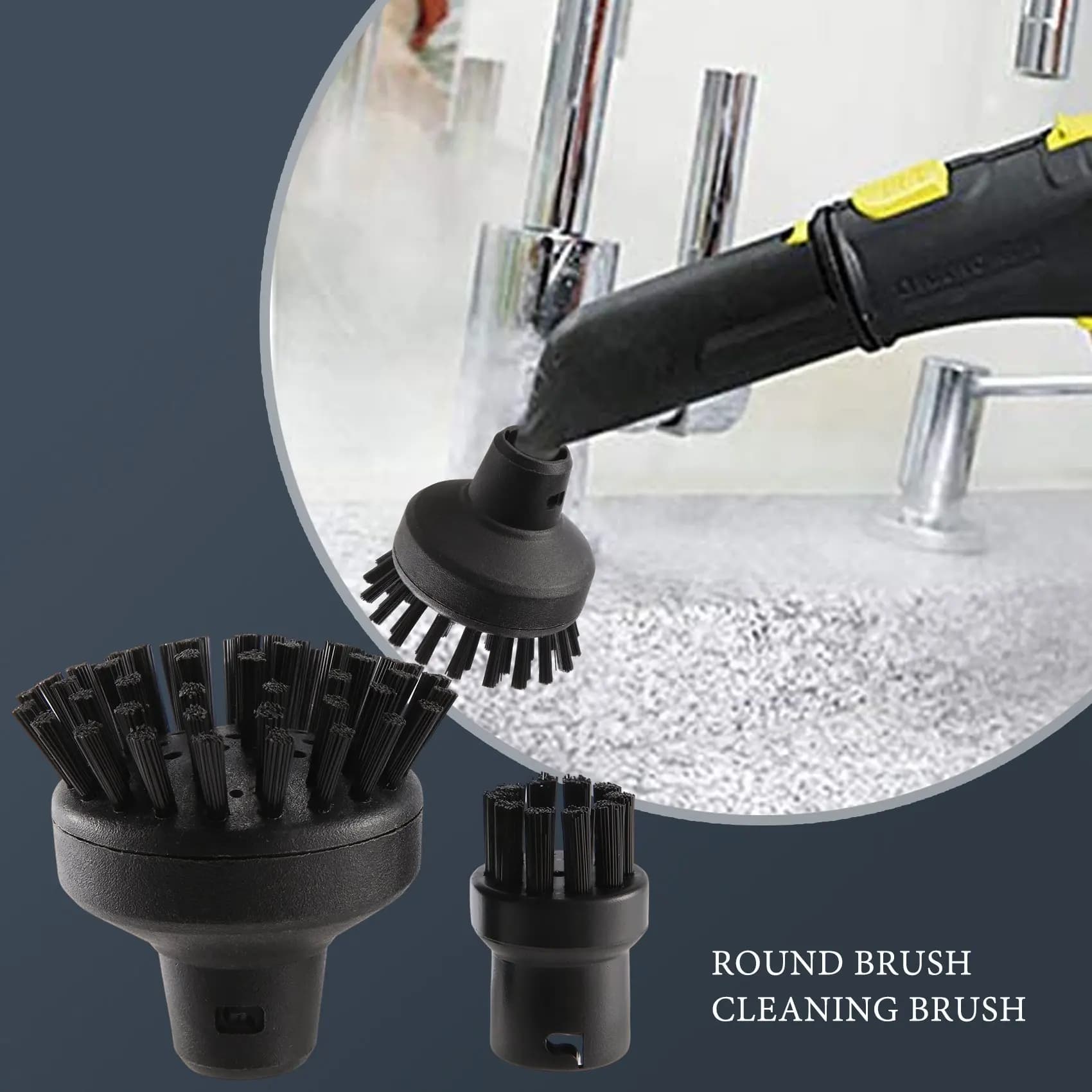 A60T Effortless For Karcher SC1 SC2 SC3 SC4 Large Round Brush Cleaning Brush For Steam Cleaner Attachment Adapter Home Cleaning