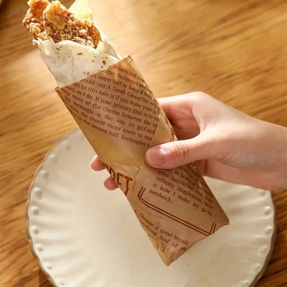 1 rotolo da 5 metri modello giornale carta pergamena resistente al grasso carta da forno impermeabile carta cerata antiaderente involucro alimentare sandwich