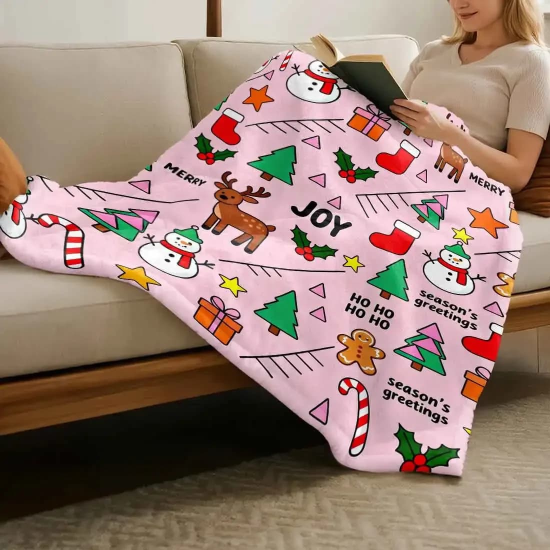 Coperte da tiro per carnevale infantile di Natale, calde e morbide, in peluche, per l'inverno, ufficio, camera da letto, divano, regali da viaggio, decorazioni per la casa