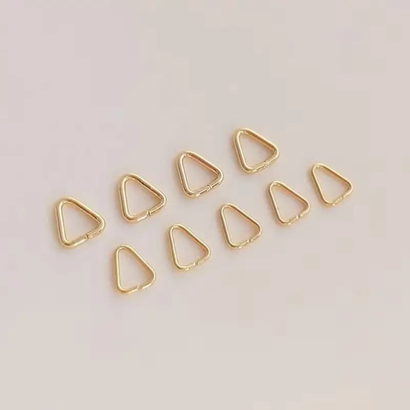 14K gold color triangle clip triangle opening ring diy accessories earrings earrings hairpin material