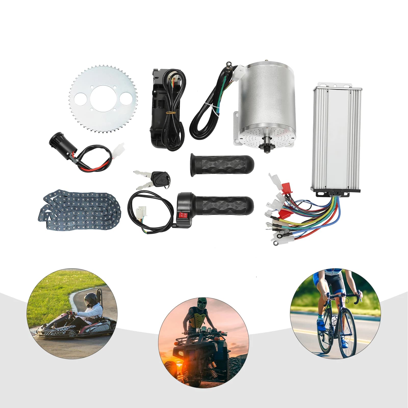 KIT MOTORE BRUSHLESS 48-72V CON CONTROLLER E ACCELLO PER SCOOTER ELETTRICO E BIKE MOTORE MOTO KIT DI CONVERSIONE PARTE FAI DA TE