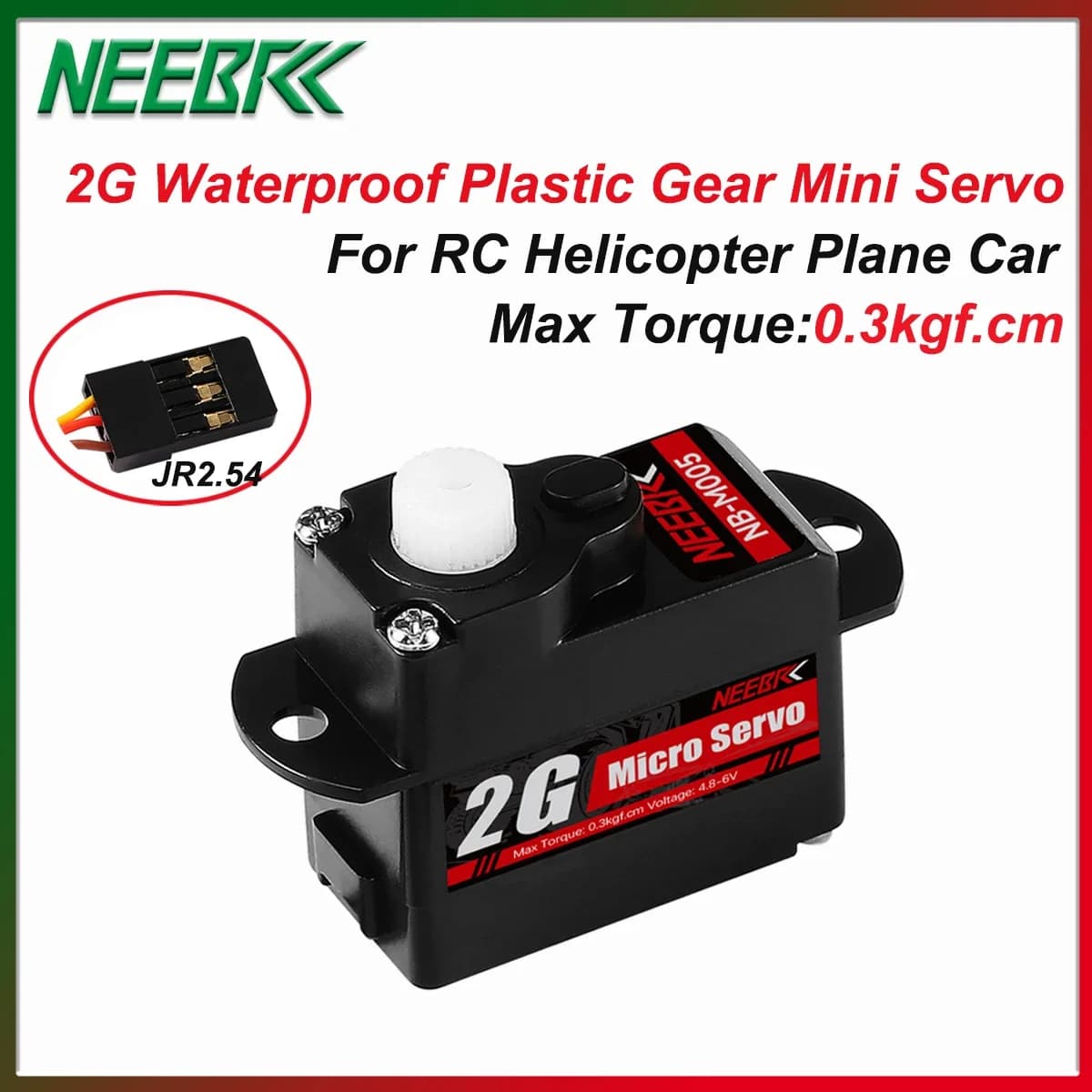 NEEBRC 2G Impermeabile 0.3kg Coppia Ingranaggio In Plastica Servo Digitale per RC Elicottero Aereo Auto Multicopter Barca Wltoys K969 K989 X450