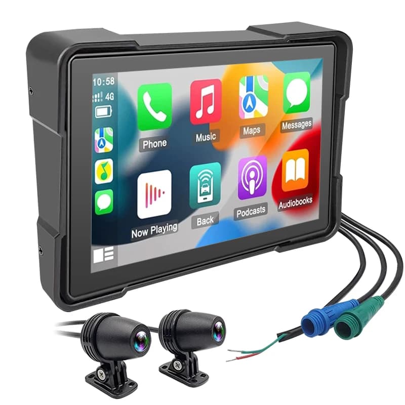 Motorcycle Carplay 5-inch IPS Touchscreen Wireless Android Car Display Carplay GPS Navigation Dash Cam Supports ODM/OEM