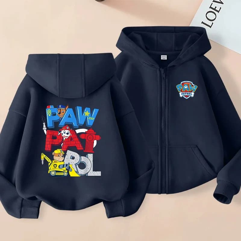 Felpe con Zip per Bambini Paw Patrol, Giacca Invernale Casual per Ragazzi e Ragazze, Cappotto con Stampa di Personaggi Cartoon, Abbigliamento Autunnale per Bambini