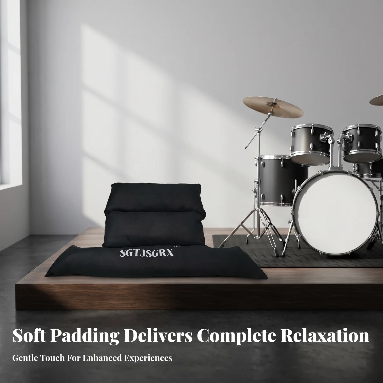 Weighted Quiet Bass Drum Dampener Music Accessory Black Bass Drum Pillow