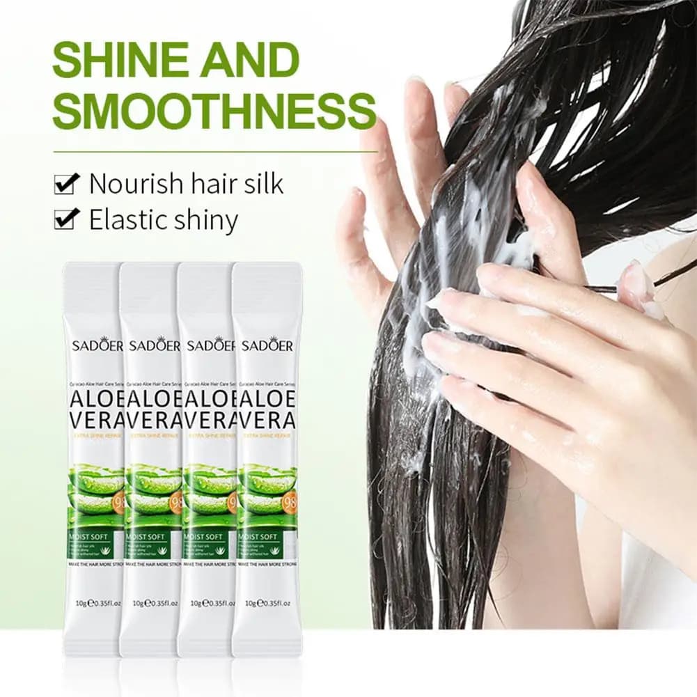 SADOER Mask for magical hair to aloe vera 5 seconds Quick repair Bad shiny hair Nutrire Straighten smooth and soft hair Fri deep T4T8
