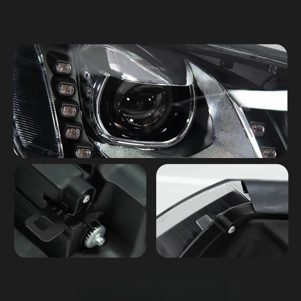 Faro a LED AKD per VW Touareg 2011-2015, con DRL a LED, opzione HID, Angel Eye, Bi-Xenon e accessori