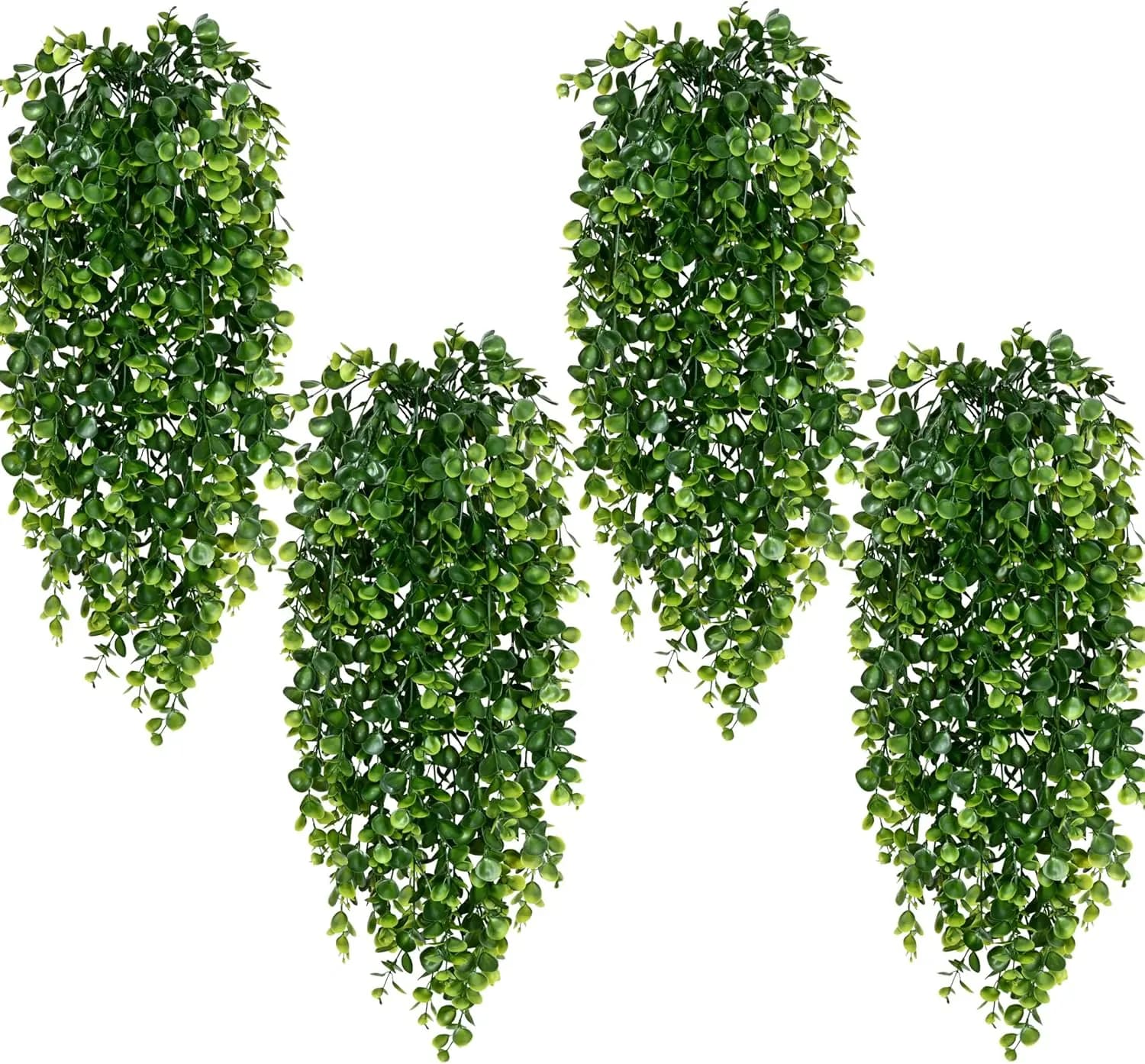 4 Pieces Solid Plants Pendants 83cm Eucalyptus Leaves UV Resistant Artificial Rampants for Interior and Exterior Bedroom Living Room