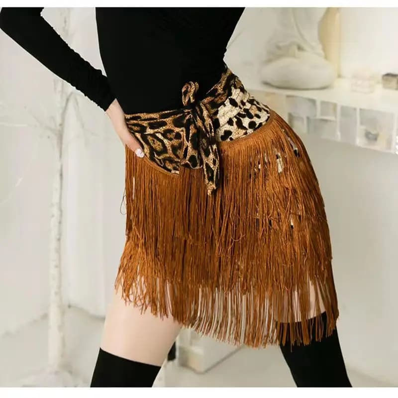 Adult Latin Dance Tassel Skirt Women Wrap Tie Hip Scarf Stage Performance Costum