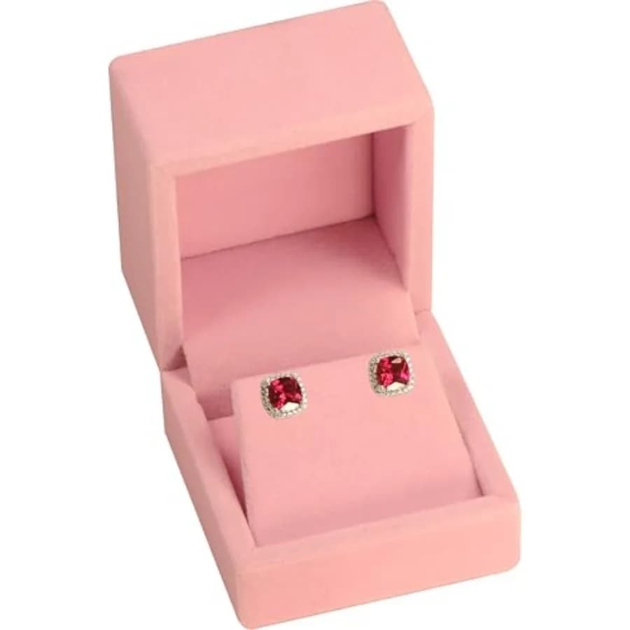 Luxury Velvet Stud Earring Box Multiple Use Necklace Pendant Earring Jewelry Gift Storage Holder Box Jewelry not Included (1, P