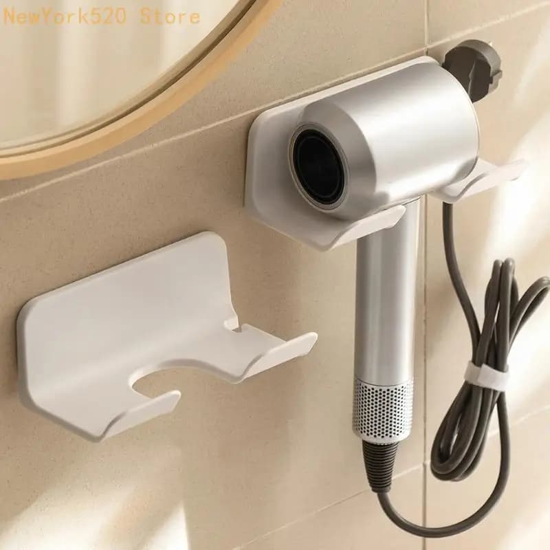 Wall Mounted Rack Hair Dryer Holder Hair Straightener Storage Shelf N84C