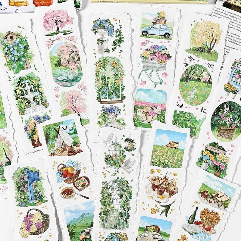 Mr. Paper PET nastro impermeabile sei sezioni nastro lungo manuale materiale nastro decorativo di bellezza album di riviste con cornice per foto fai da te
