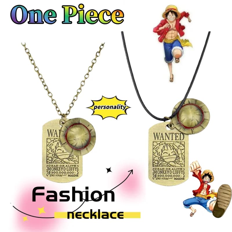 One Piece pendant necklace, nice and fashionable necklace with personalized creative pendant in the shape of animated cardboard, birthday gift for friends