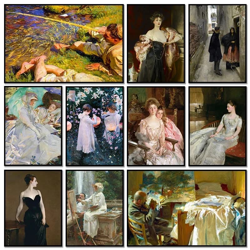 Vintage Lady Helen Vincent John Singer Sargent Beauty Woman Poster Rose Art Poster Canvas Painting And Print Picture Home Dec