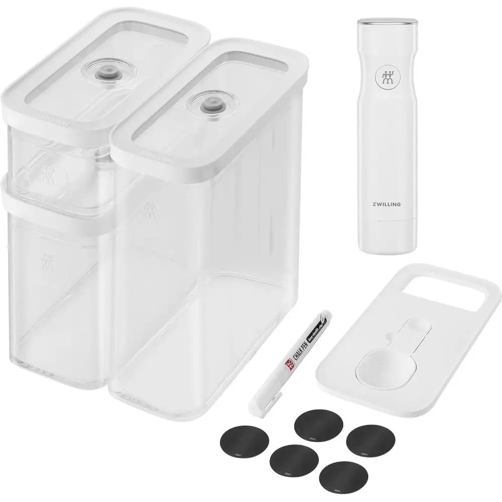 Set di 6 Contenitori in Plastica di Medie Dimensioni per Alimenti Secchi con Pompa Ermetica