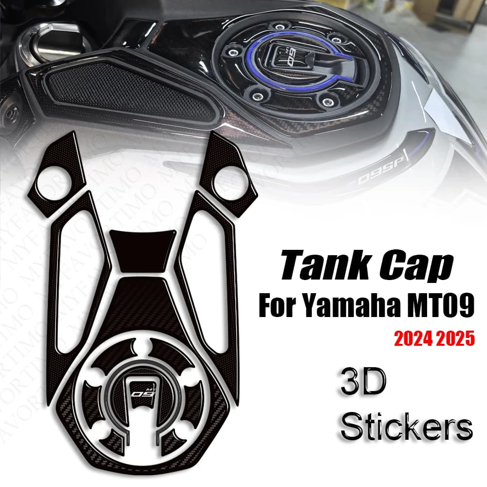 2024 2025 For Yamaha Mt09 MT-09 MT 09 Tank Pad Stickers Fuel Tank Cap Scratch Resistant Fairing Front Fender 3D Resin Stickers