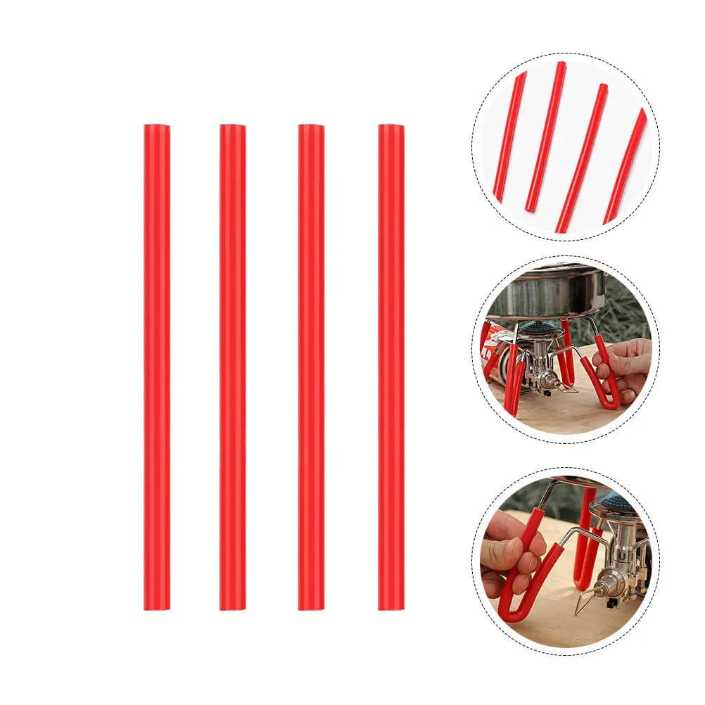 4Pcs Anti-Slip Stove Leg Hose Silicone Non-Deformable Durable Outdoor Camping Supplies Stove Tube Anti-Scalding Hose