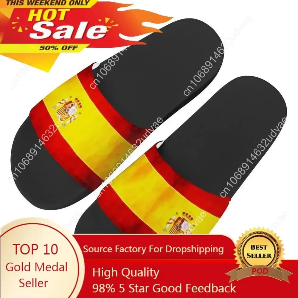 Pantofole da uomo infradito modello bandiera spagnola diapositive Casual scarpe da uomo scarpe da spiaggia antiscivolo sandali estivi Zapatos Hombre