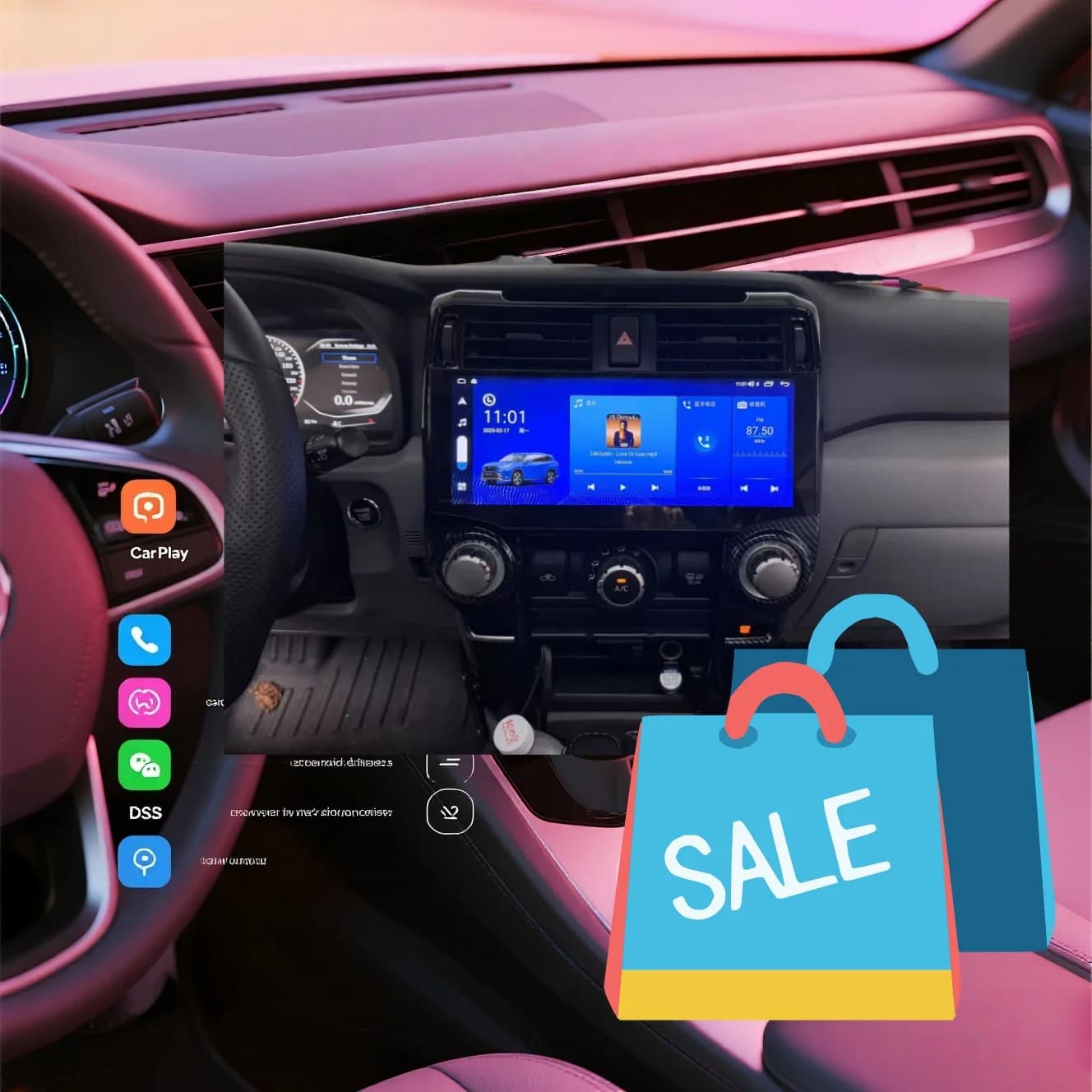 Carplay 12.3" Android 13.0 Car Player GPS WIFI Radio stereo autoradio For Toyota 4 Runner 4Runner 2009-2019 Digital Cluster BT