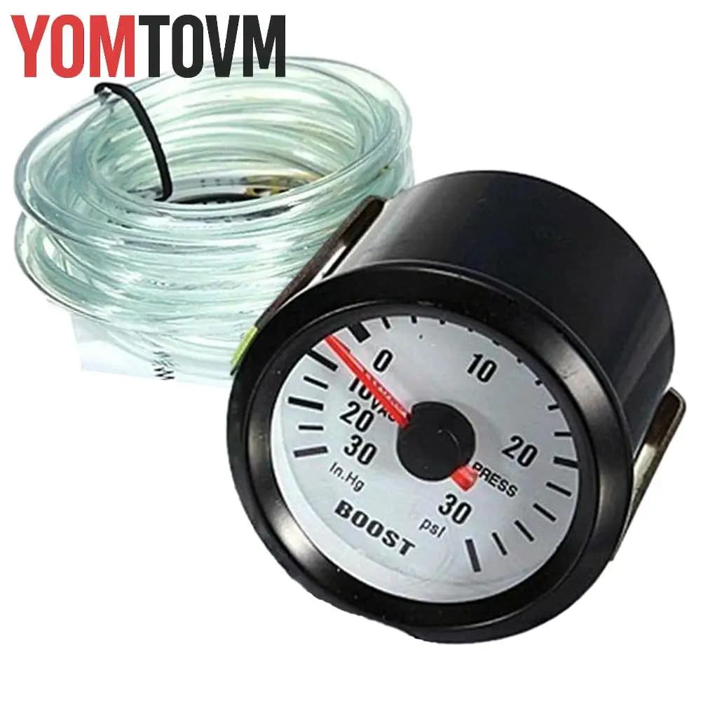 Manometro a pressione per vuoto 2 '' 52mm Digital Car LED blu Turbo Boost Psi Manometro riempito di liquido DC 12V