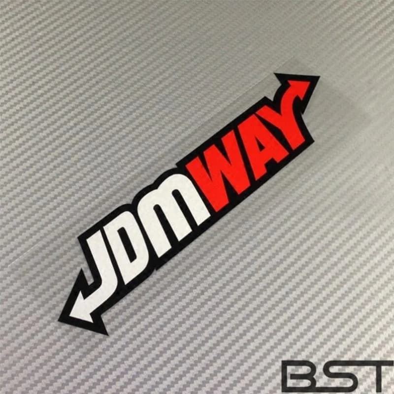 Waterproof JDM Arrow Letter Vinyl Sticker 1Pc for Motorcycle Car Helmet Computer Removable Scratch Resistant No Residue