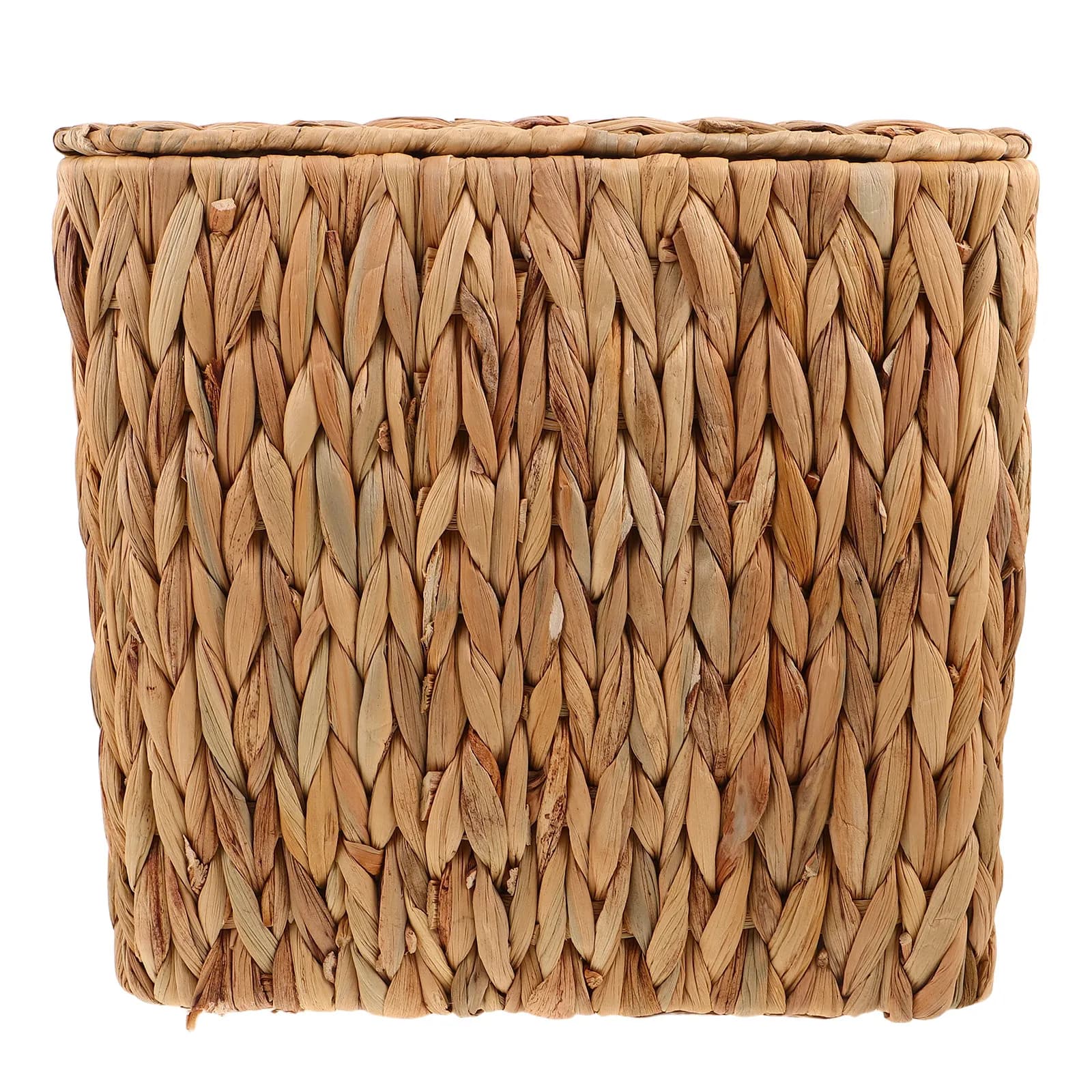 Cestino in Rattan Intrecciato Stile Boho con Coperchio e Fodera, Contenitore Decorativo con Coperchio per Bagno, Cucina, Ufficio