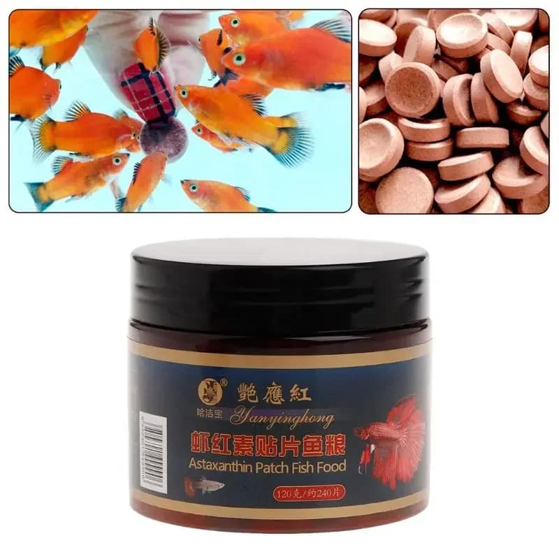 Astaxanthin Aquarium Tablets Pills 240 Pieces Natural Tablets Safe Swing Protein Supply Non Toxic Food For Fish