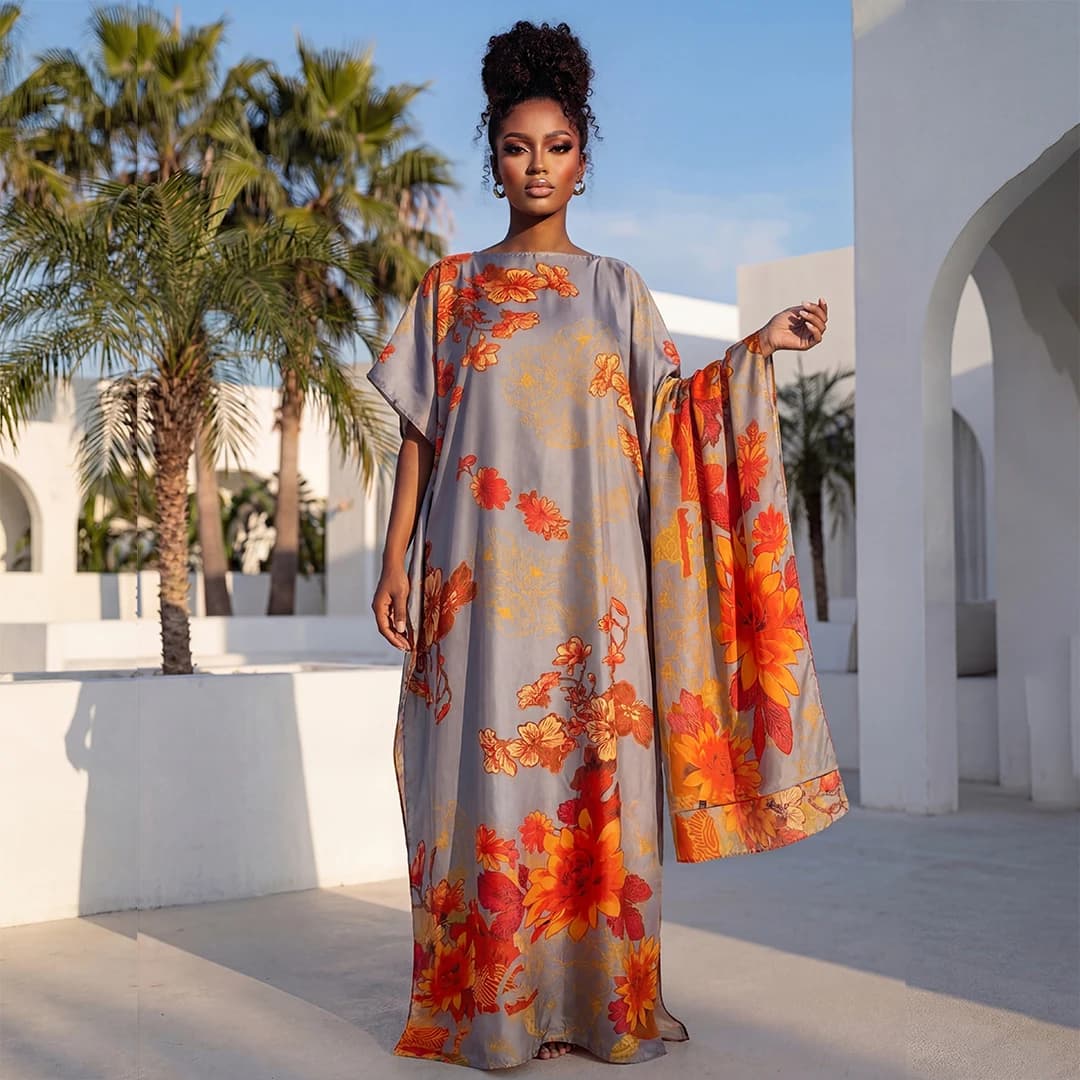 Sciarpa estiva africana alla moda per donna, elegante hijab lungo stampato, abito caftano musulmano, protezione solare, abaya Kuwait, scraf.